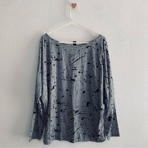 Shein gray paint splatter graphic tee